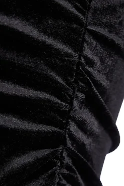 Quiz Curve Black Velvet Twisted Top Best