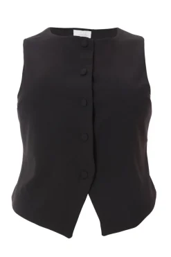 Quiz Curve Black Waistcoat Online