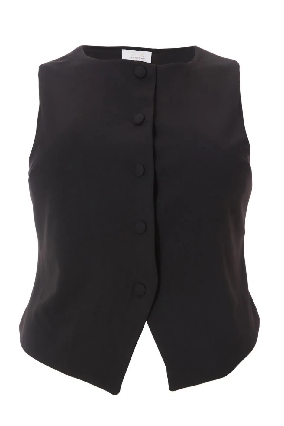 Quiz Curve Black Waistcoat Online
