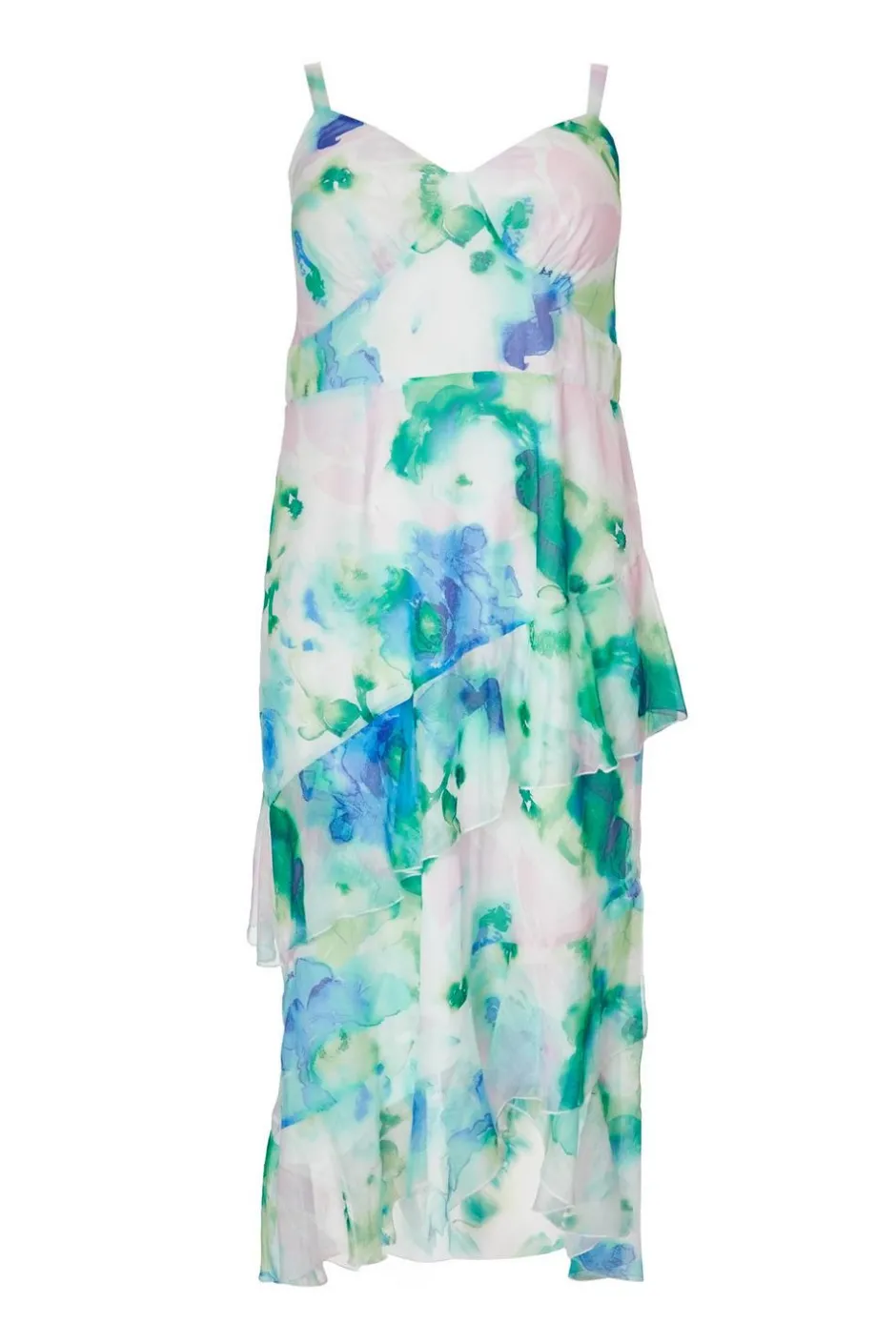 Quiz Curve Blue Floral Chiffon Midaxi Dress Best