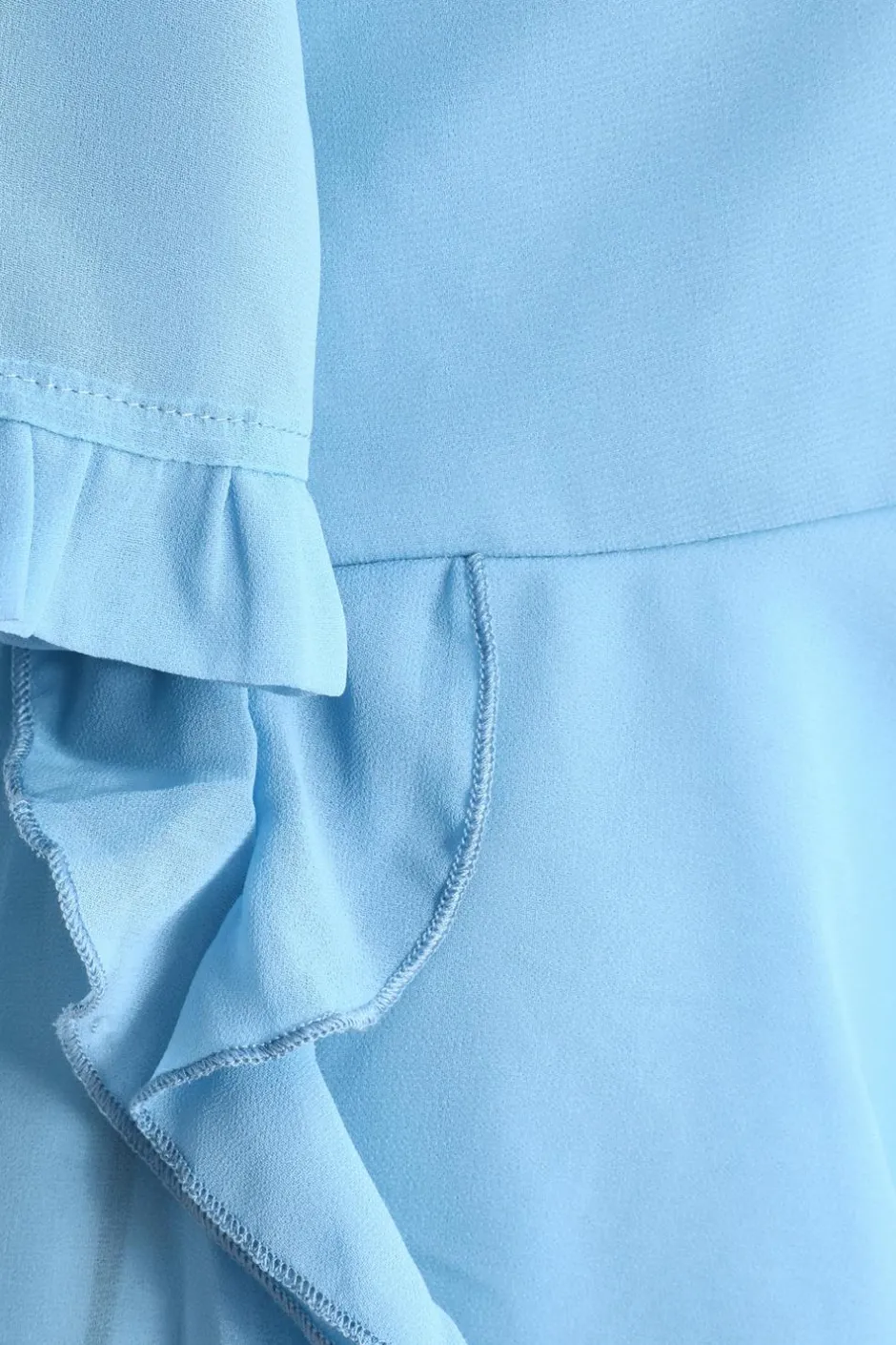 Quiz Curve Blue Ruffle Peplum Top