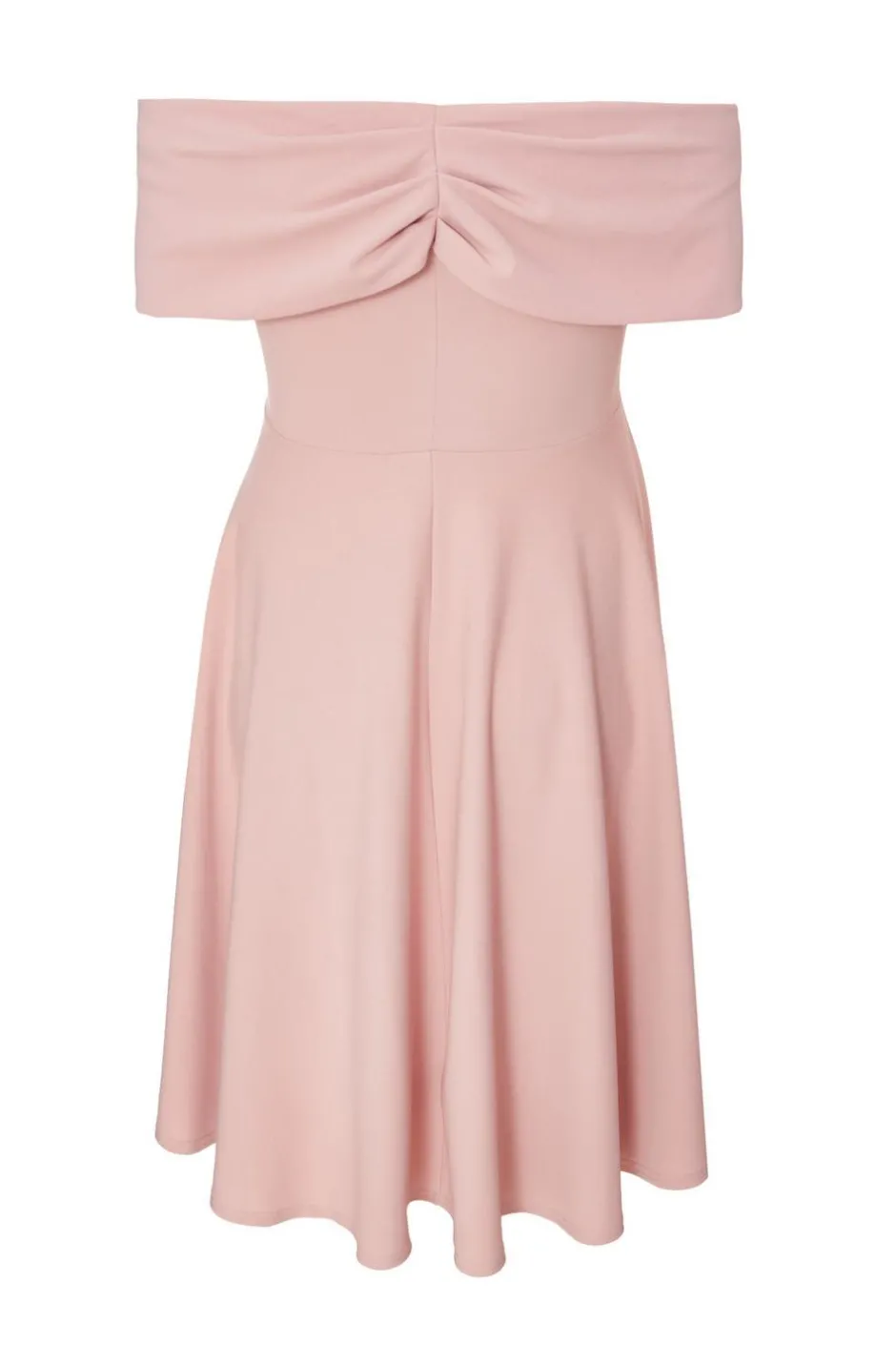 Quiz Curve Bardot Skater Midi Dress Blush New