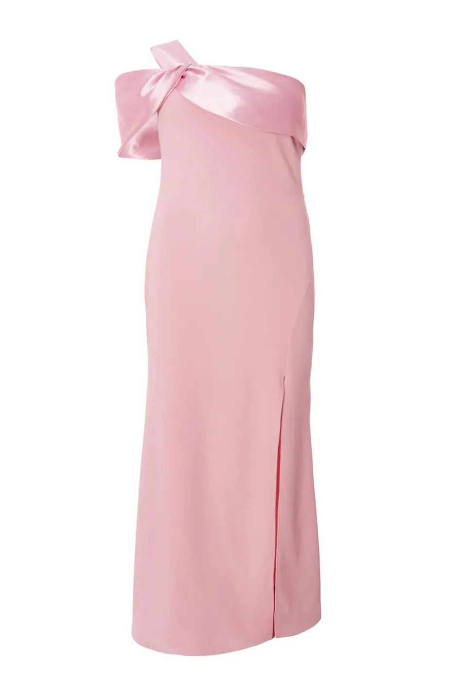 Quiz Curve One Shoulder Maxi Dress Blush Sale