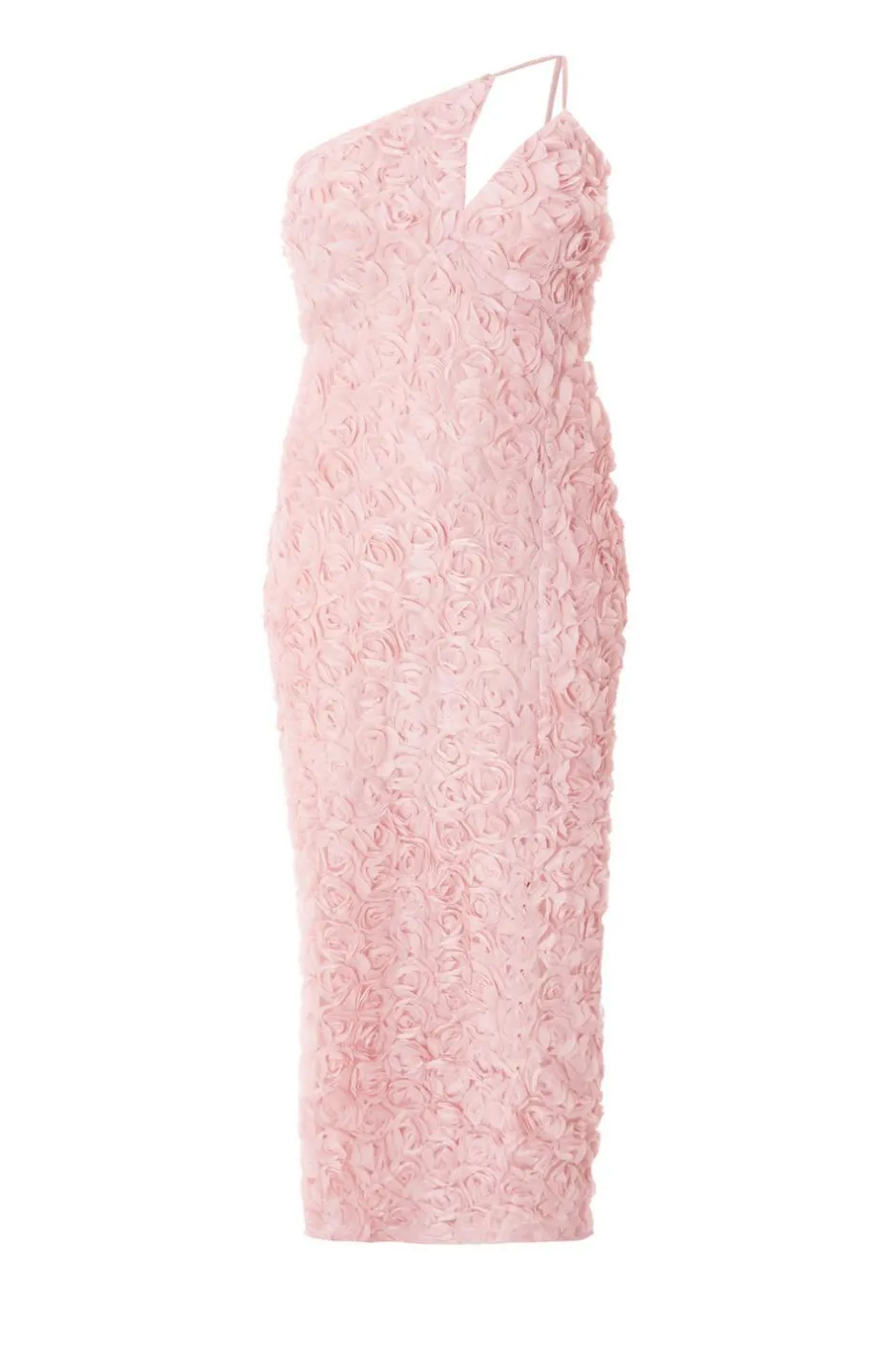 Quiz Curve One Shoulder Floral Maxi Dress Blush Discount