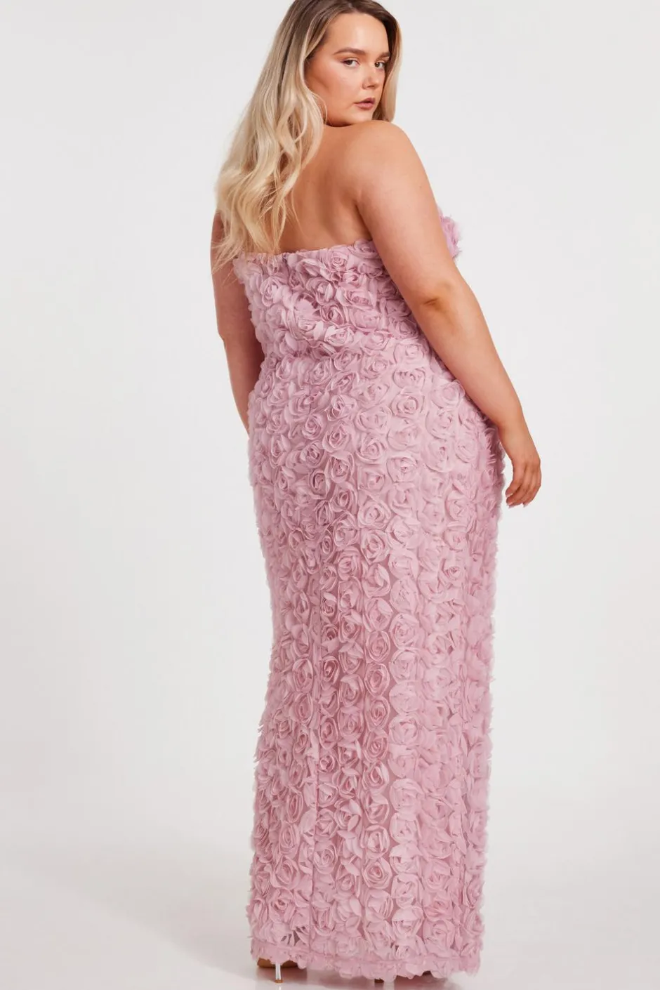 Quiz Curve One Shoulder Floral Maxi Dress Blush Discount