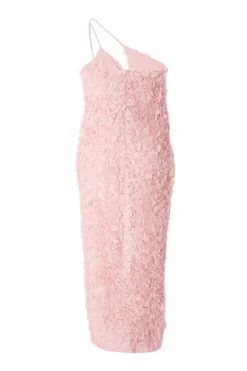 Quiz Curve One Shoulder Floral Maxi Dress Blush Discount