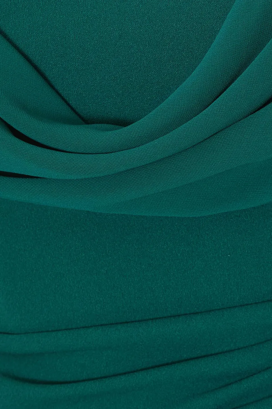 Quiz Curve Chiffon Bardot Maxi Dress Bottle Green