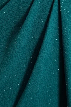 Quiz Curve Bottle Green Glitter Bardot Midi Dress Hot