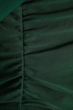 Quiz Curve Mesh Crop Top Bottle Green Hot