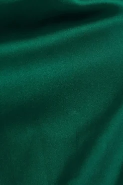 Quiz Curve Bottle Green Satin Ruched Midi Dress Sale
