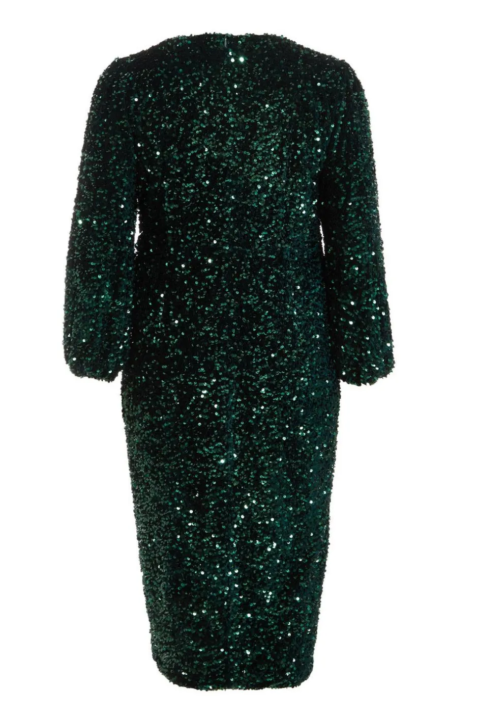 Quiz Curve Sequin Midi Dress Bottle Green Best