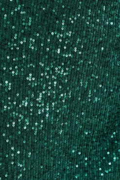 Quiz Curve Bottle Green Sequin Midi Dress Online