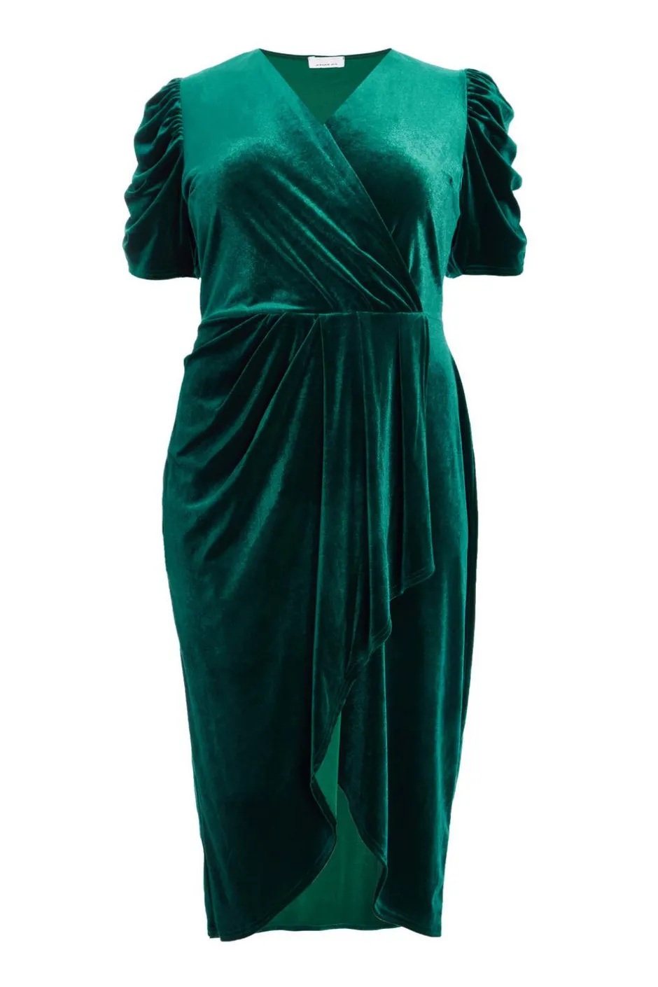 Quiz Curve Velvet Wrap Midi Dress Bottle Green Best