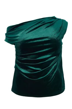 Quiz Curve Bottle Green Velvet Top New