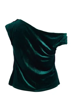 Quiz Curve Bottle Green Velvet Top New