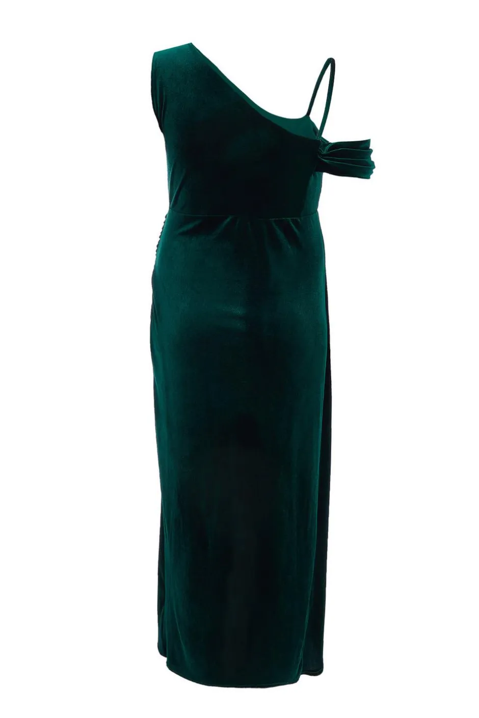 Quiz Curve Velvet Maxi Dress Bottle Green New