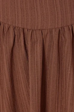Quiz Curve Drop Waist Midaxi Dress Brown