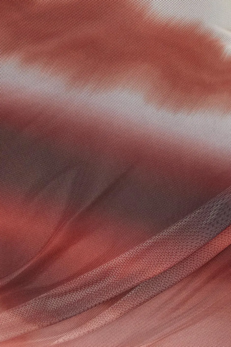 Quiz Curve Brown Mesh Ombre Midaxi Dress