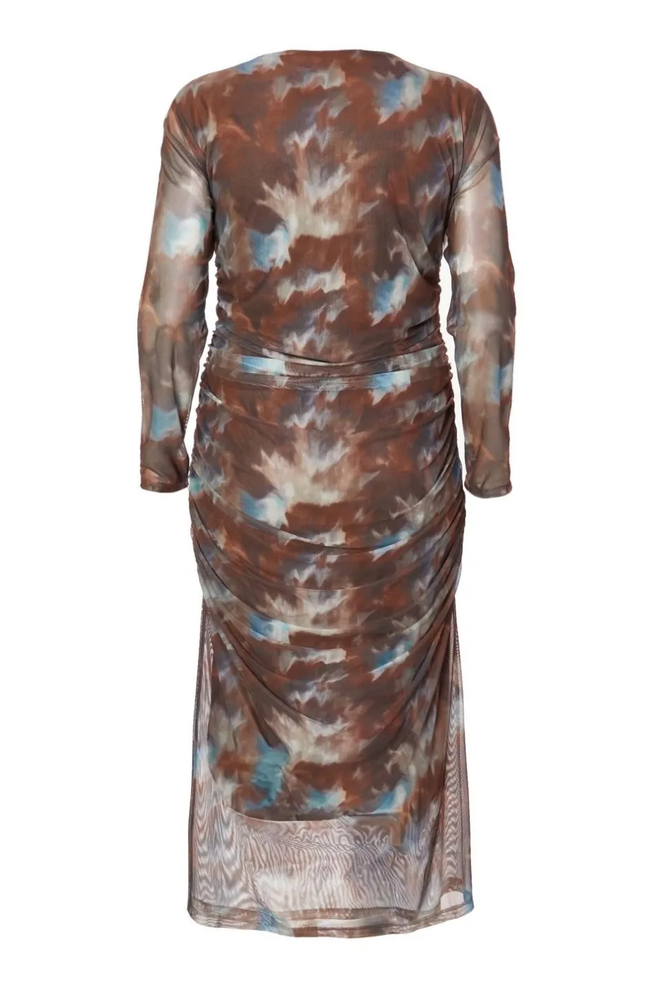 Quiz Curve Brown Mesh Printed Midaxi Dress Hot