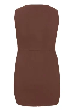 Quiz Curve Brown Square Neck Mini Dress Outlet