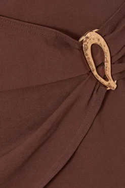 Quiz Curve Brown Square Neck Mini Dress Outlet