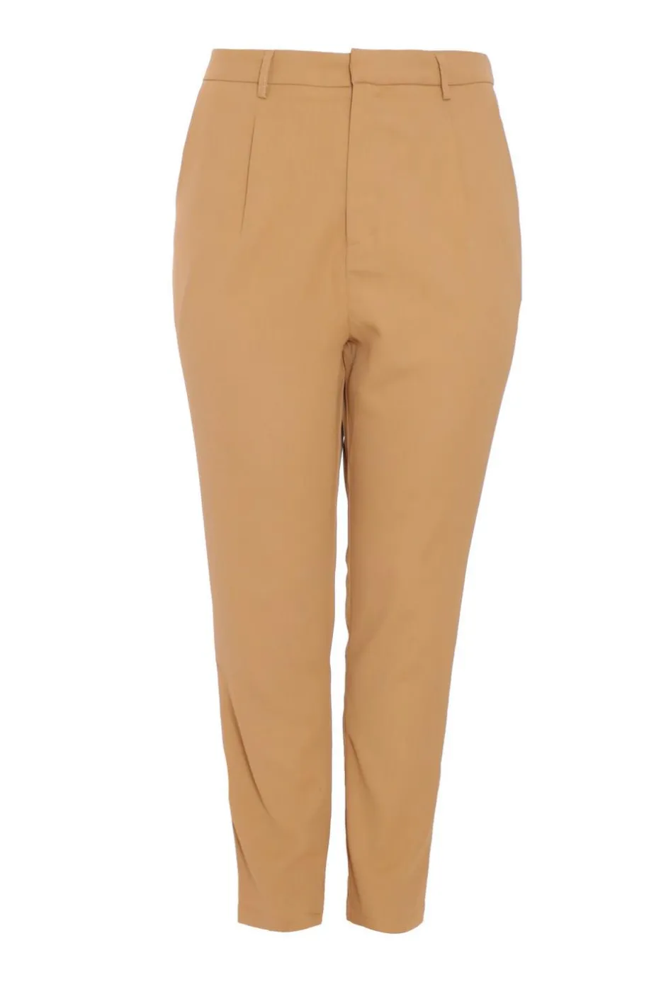 Quiz Curve Tailored Trousers Camel Clearance