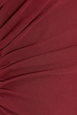 Quiz Curve Dark Red Bandeau Midi Dress Online