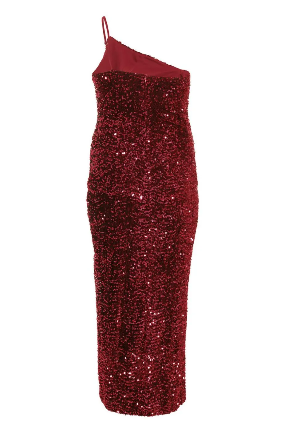 Quiz Curve Dark Red Sequin Maxi Dress Berry Best