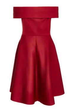 Quiz Curve Dark Red Skater Midi Dress New