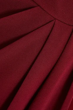 Quiz Curve Dark Red Wrap Midi Dress Clearance