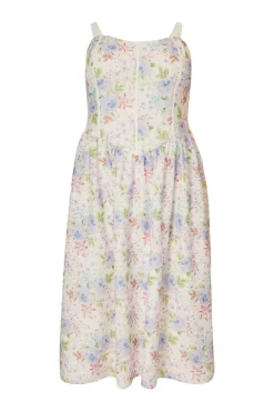 Quiz Curve Floral Embroidered Midi Dress New