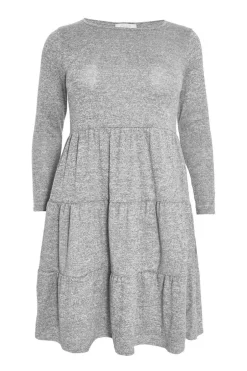 Quiz Curve Grey Tired Midi Dress Best