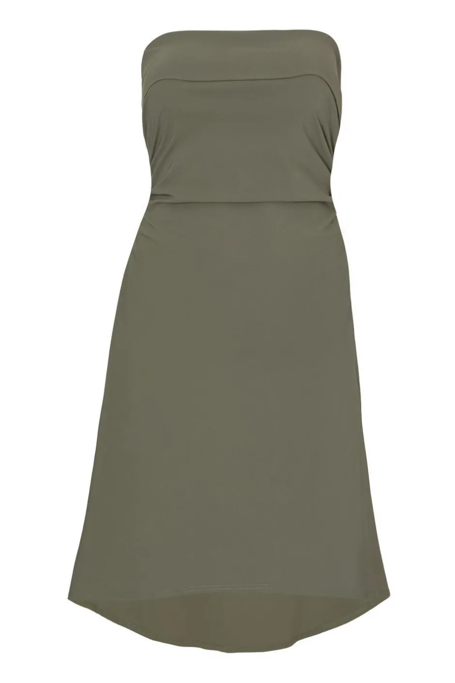 Quiz Curve Bandeau Midi Dress Khaki New