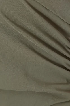 Quiz Curve Bandeau Midi Dress Khaki New