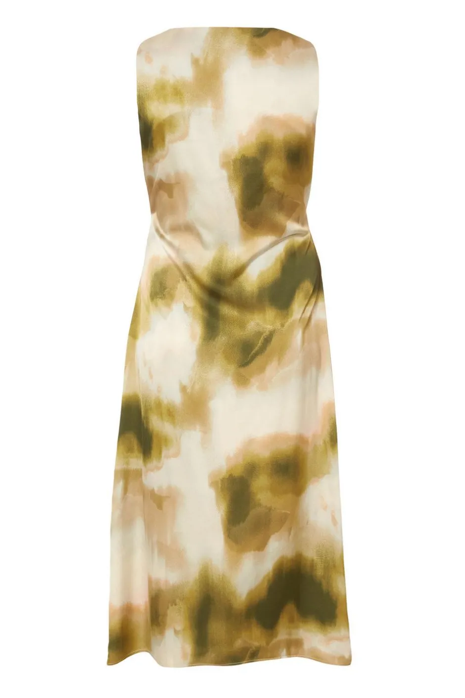 Quiz Curve Khaki Printed Satin Midaxi Dress Outlet