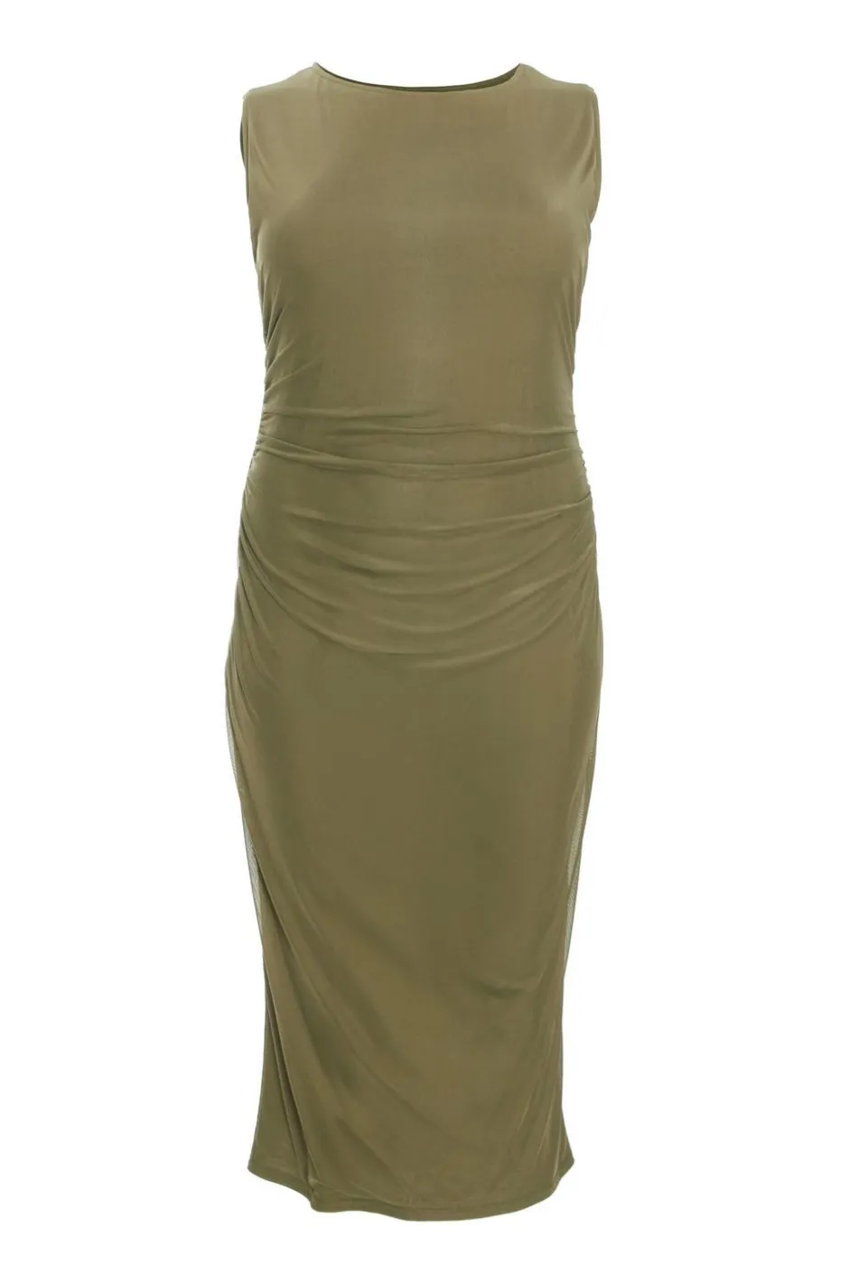 Quiz Curve Khaki Round Neck Midaxi Dress Best