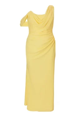 Quiz Curve Lemon Drop Sleeve Maxi Dress Sale