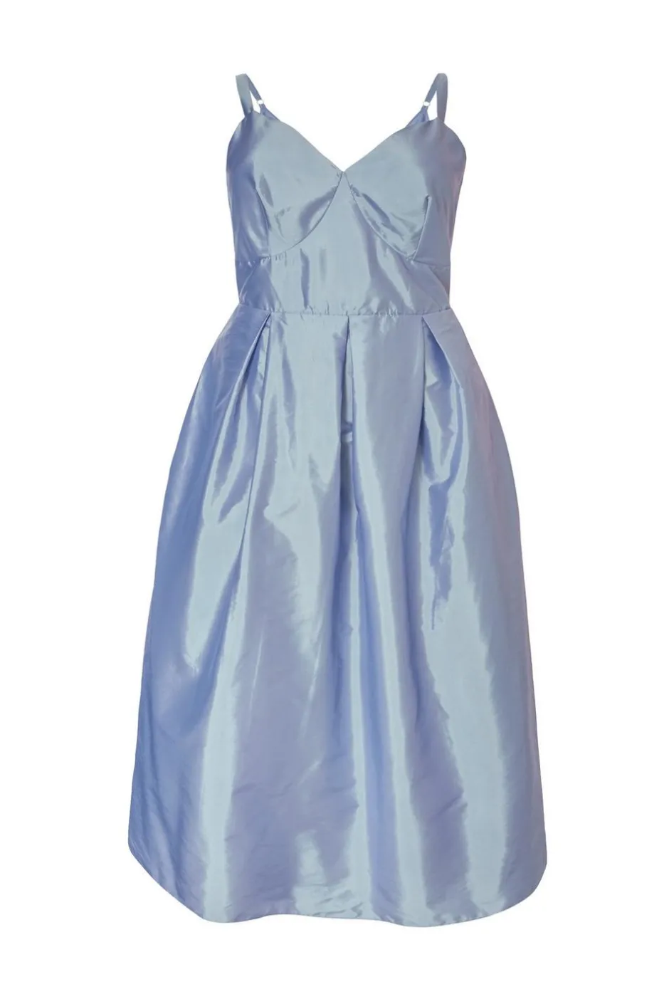 Quiz Curve Light Blue Taffeta Midi Dress Sale