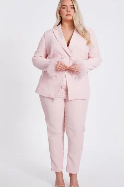 Quiz Curve Tailored Trousers Light Pink New