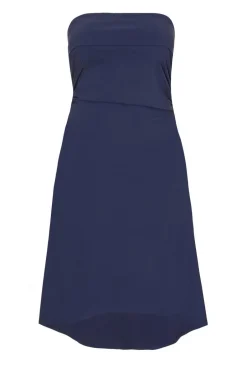Quiz Curve Bandeau Midi Dress Navy Hot
