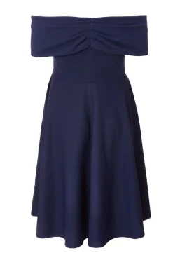 Quiz Curve Bardot Midi Dress Navy Discount