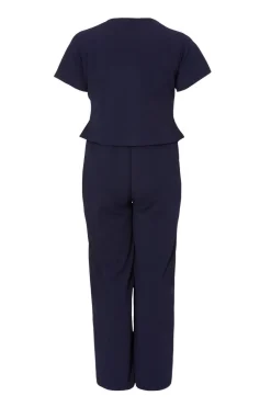 Quiz Curve Navy Button Detail Jumpsuit Best
