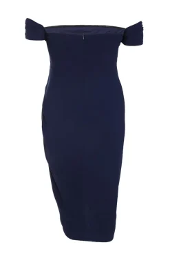 Quiz Curve Navy Chiffon Bardot Midi Dress Discount