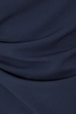 Quiz Curve Drape Neck Top Navy Sale