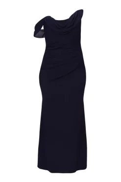 Quiz Curve Navy Drop Sleeve Maxi Dress Sale
