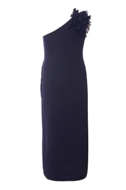 Quiz Curve Navy One Shoulder Maxi Dress New