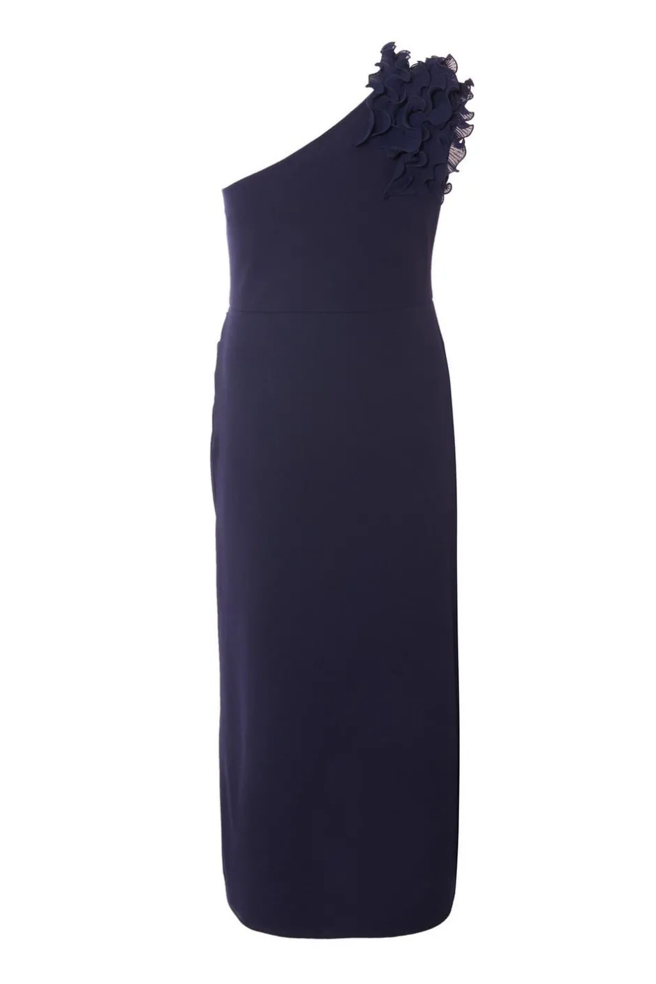Quiz Curve Navy One Shoulder Maxi Dress New