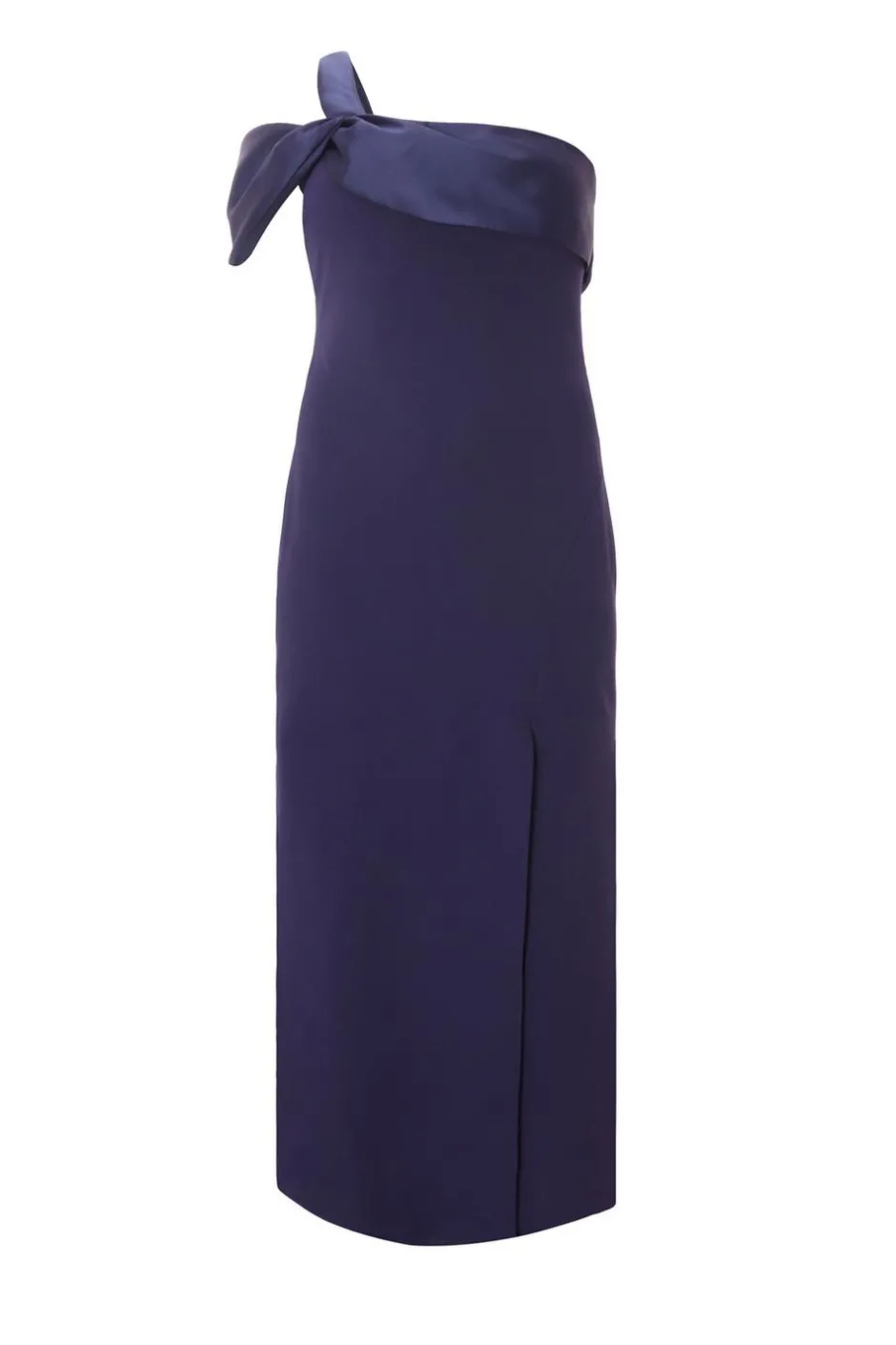 Quiz Curve One Shoulder Maxi Dress Navy Online
