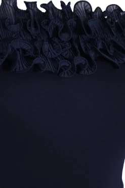 Quiz Curve Navy Ruffle Bardot Maxi Dress Online