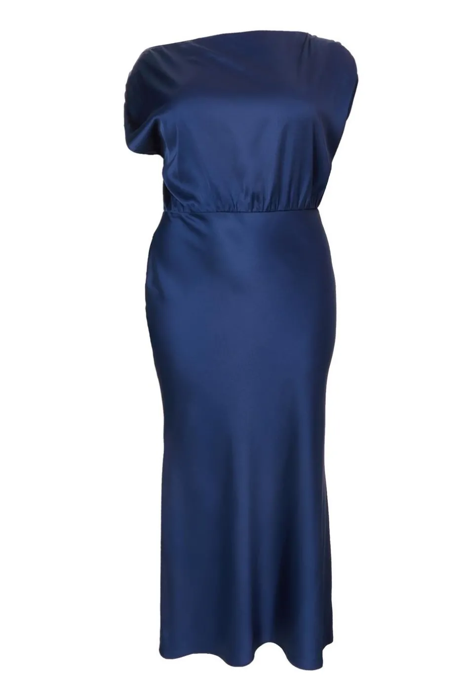 Quiz Curve Navy Satin Midaxi Dress Discount